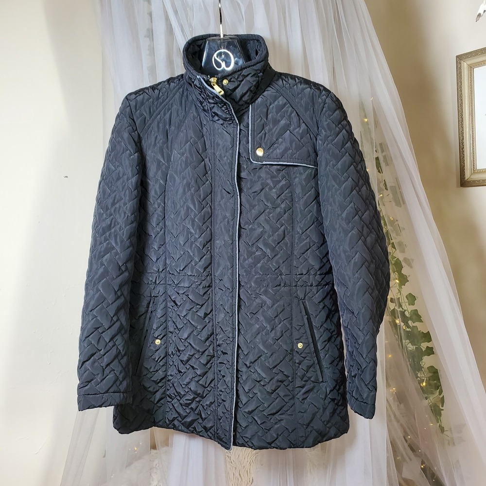 Cole Haan Quilted Signature Gorpcore Coat Jacket Career Scandi Girl Black‎ L